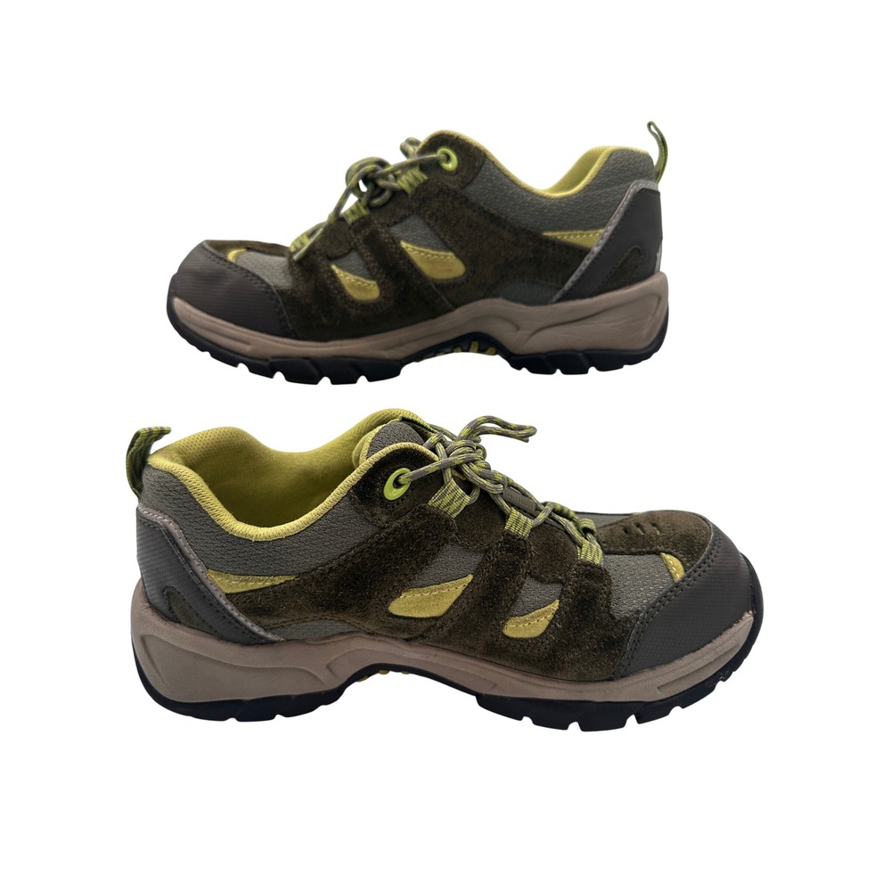 L.L.Bean Trail Model Hikers Boys 5 Gray Green Low Top Hiking Shoes Gorpcore